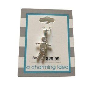 NEW April Boy Birthstone Charm 925 Sterling Silver